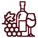 Icona di una bottiglia di vino e un calice